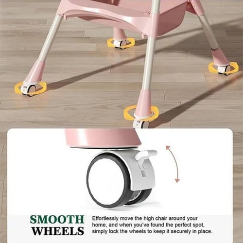 كرسي أطفال قابل للتحول الى هزاز لون وردي