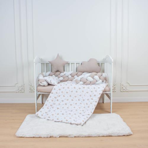 6-Piece Complete Quad-Braid Cotton Baby Crib Bedding Set