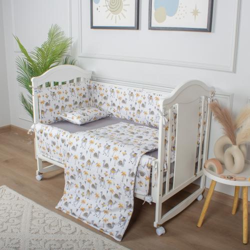 مفرش وحواجز لسرير الطفل 7 قطع قطن تركي