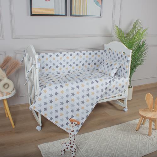 مفرش وحواجز لسرير الطفل 7 قطع قطن باكستاني