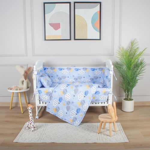 مفرش وحواجز لسرير الطفل 7 قطع