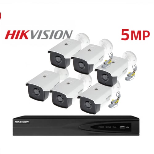 6 كاميرات مراقبة هيك فيجن 5 ميجا - 40 متر