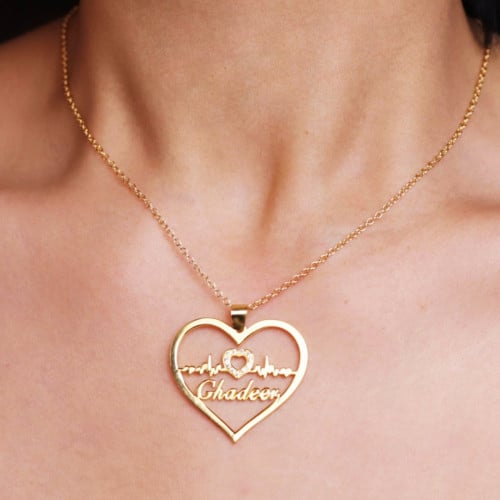قلادة قلب مطلي ذهب عيار 21 بداخله اسم من اختيارك