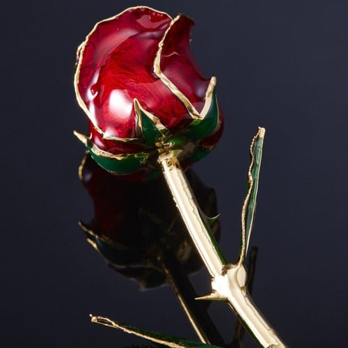 وردة مطلية بالذهب عيار ٢٤ قراط النوع الثقيل الاصلي...