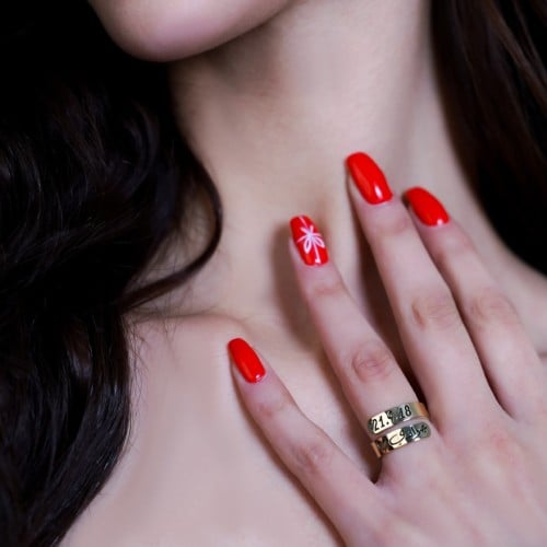 خاتم مطلي بالذهب عيار 21 مع اسم من اختيارك