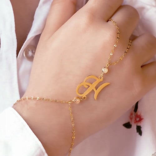 اسوارة كف مطلية بالذهب بالحرف