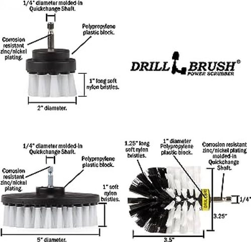 فرشاة دريل للتنظيف الجنوط والديكورات العدد 3