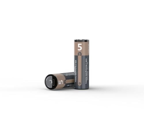 بطاريات Jeebel AA ليثيوم قابلة لإعادة الشحن حتى 1200 مرة – USB-C، سعة 2800mWh