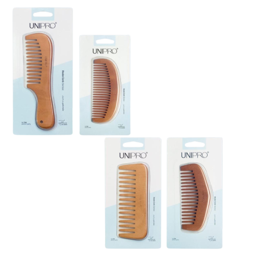 أمشاط خشبية متنوعه من الخيرزان من UNIPRO