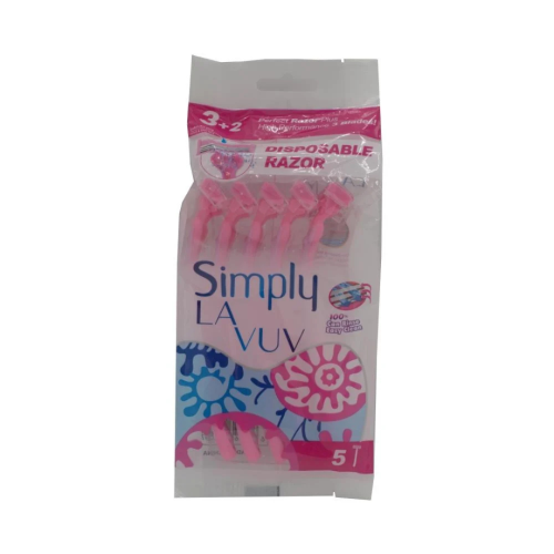 امواس لافوف لون زهري 3 شفرات كيس 5 حبات