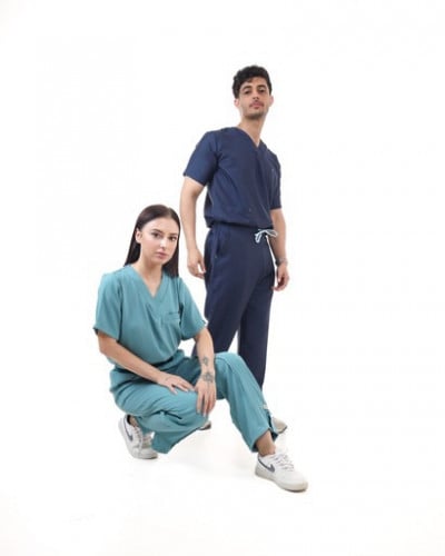 male medical scrub -dark blue