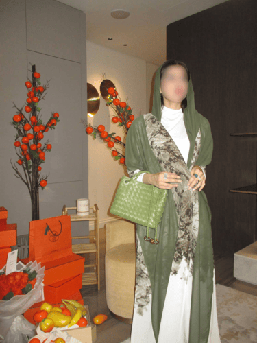 Olive|905 عباية نص كلوش زيتوني