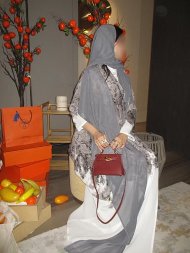 عباية نص كلوش رمادي 909|ASH