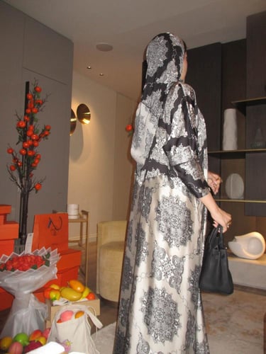 عباية نص كلوش اسود رمادي Noir |904