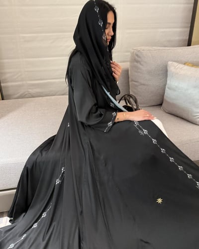 عباية كلوش اسود فخم 823