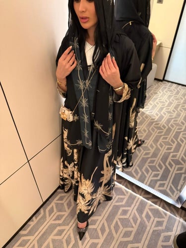 عباية كلوش ستان مطفي 824