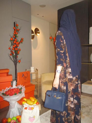 عباية نص كلوش كحلي Featherl909