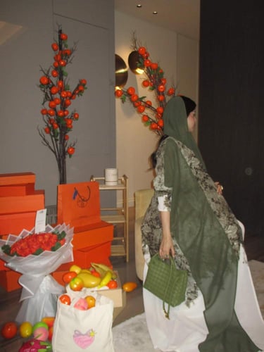 Olive|905 عباية نص كلوش زيتوني