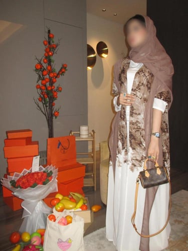 عباية نص كلوش بني 906