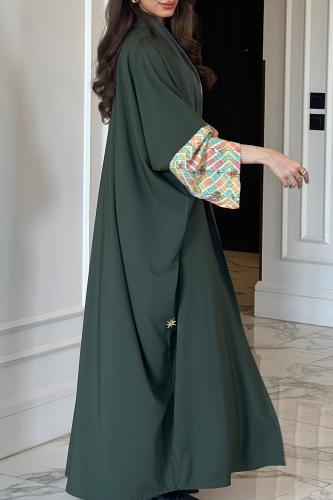 عباية نص كلوش مطرزة الأكمام - 2317