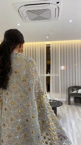 1204 - جلابية فضة - فضي وذهبي