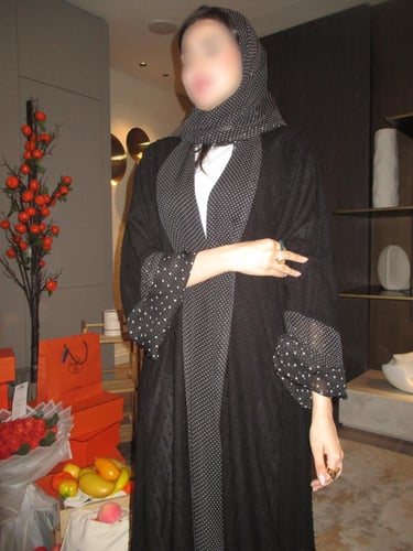 عباية نص كلوش شيفون مبطن dotted grace|903