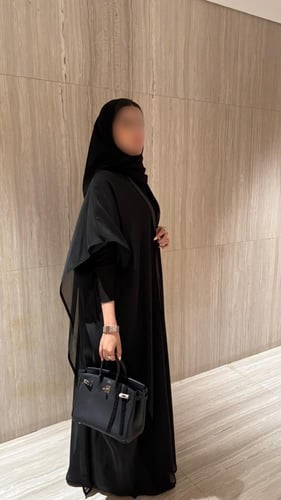 عباية كلوش بلاك بيري مع شيفون أسود B16