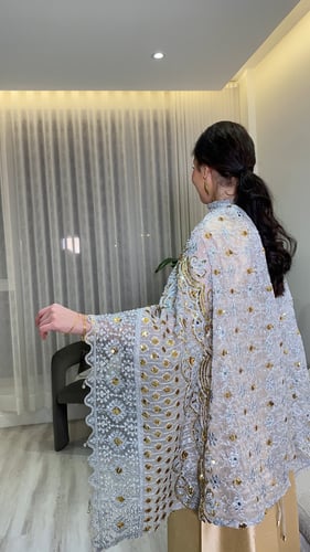 1204 - جلابية فضة - فضي وذهبي