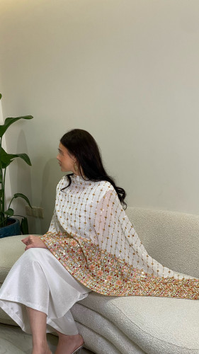 1209 - جلابية تورمالين - ابيض