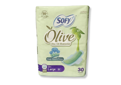سوفي فوط صحية بزيت الزيتون كبير عبوة 30 فوطة