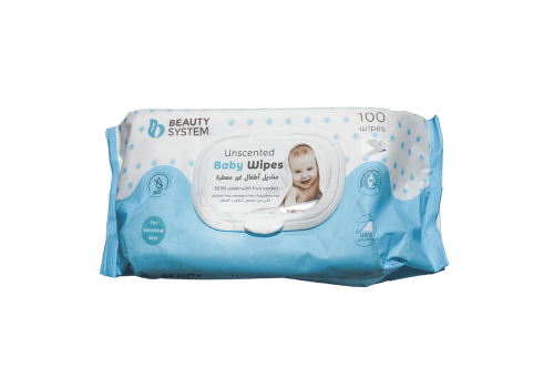 بيوتي سيستم مناديل اطفال غير معطر 100حبه