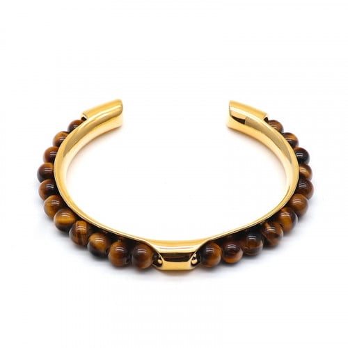 سوار تايجر جولد للرجال والنساء مطلي بالذهب عيار 18...