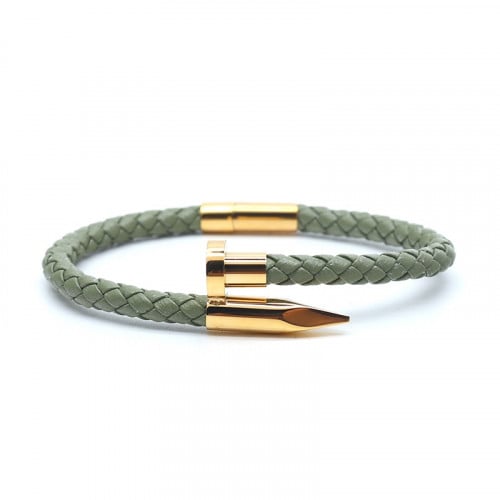 سوار اوليف جرين نيل للرجال والنساء مطلي بالذهب عيا...