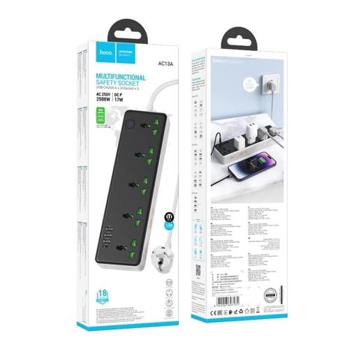 توصيلة - كهرباء 9 منافذ 3 متر (هوكو) HOCO-AC13B -...