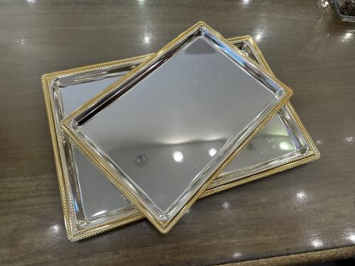 Silver and gold tray set