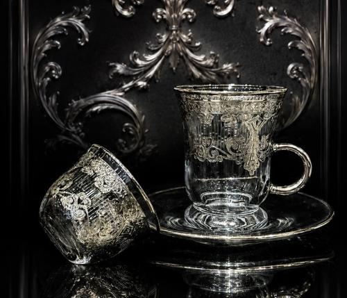 Laser-cut teacups and cups, 6 pieces