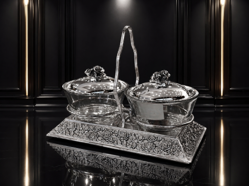 Silver sugar bowl set