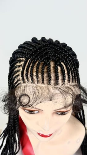 ضفائر افريقية طويلة مستقيمة (Box Braids) جذور أمام...
