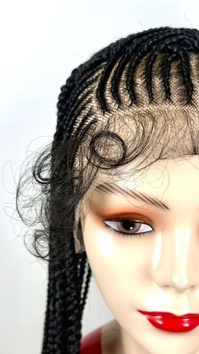 ضفائر افريقية طويلة مستقيمة (Box Braids) جذور أمام...