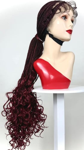 ضفائر افريقية طويلة كيرلي (Box Braids) جذور أمامية...