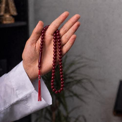 سبحة وَقــار | بكلايت سادة بلون عنابي جذاب