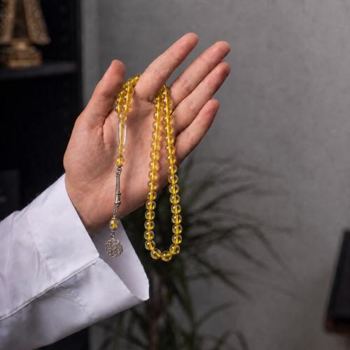 سبحة أُفــق | بكلايت شفاف أصفر هيبة