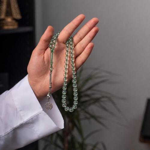 سبحة أُفــق | بكلايت شفاف أخضر أنيق