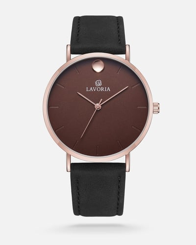 ساعة رجالية جلد بتصميم كلاسيكي