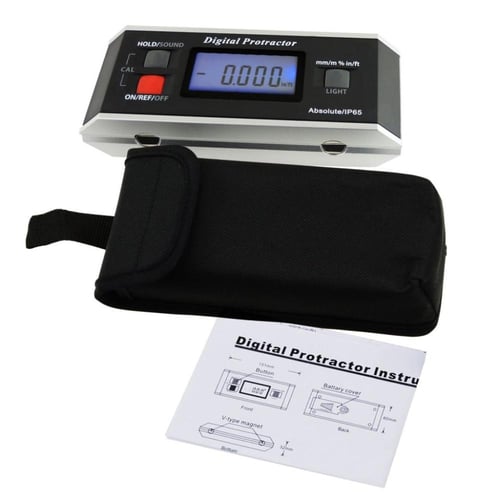 مقياس زاوية رقمي AG-82413B مع إضاءة خلفية وقاعدة V...