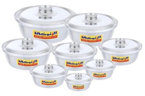 طقم حلة المنيوم الزنوكي 8 قطع