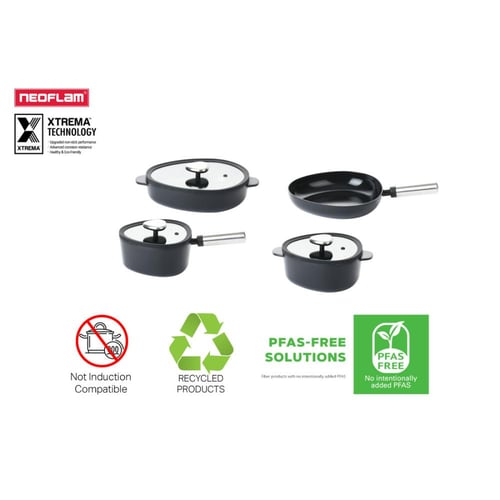 طقم نيوفلام فيكا أبيكس سيراميك أسود 7 قطعة