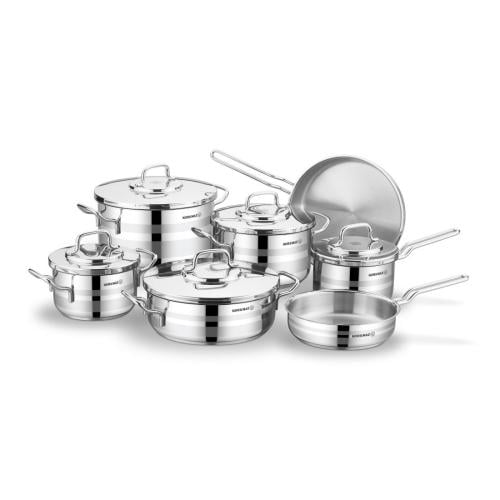 طقم قدور كوركماز استرا 1 ستانلس ستيل 12 قطعة