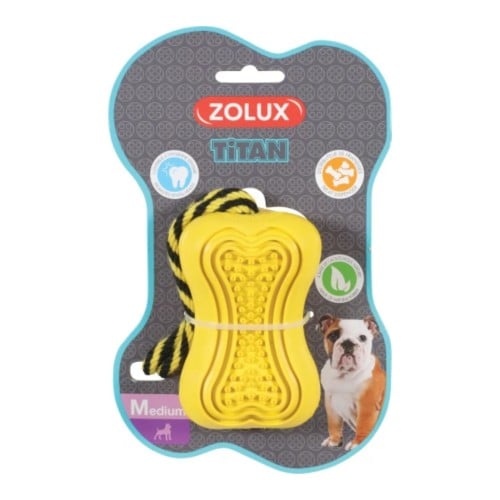 زولكس تيتان عضاضة للكلاب حجم وسط سيلكون لون اصفر