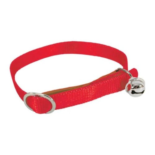 طوق زولكس نايلون أحمر مع جرس